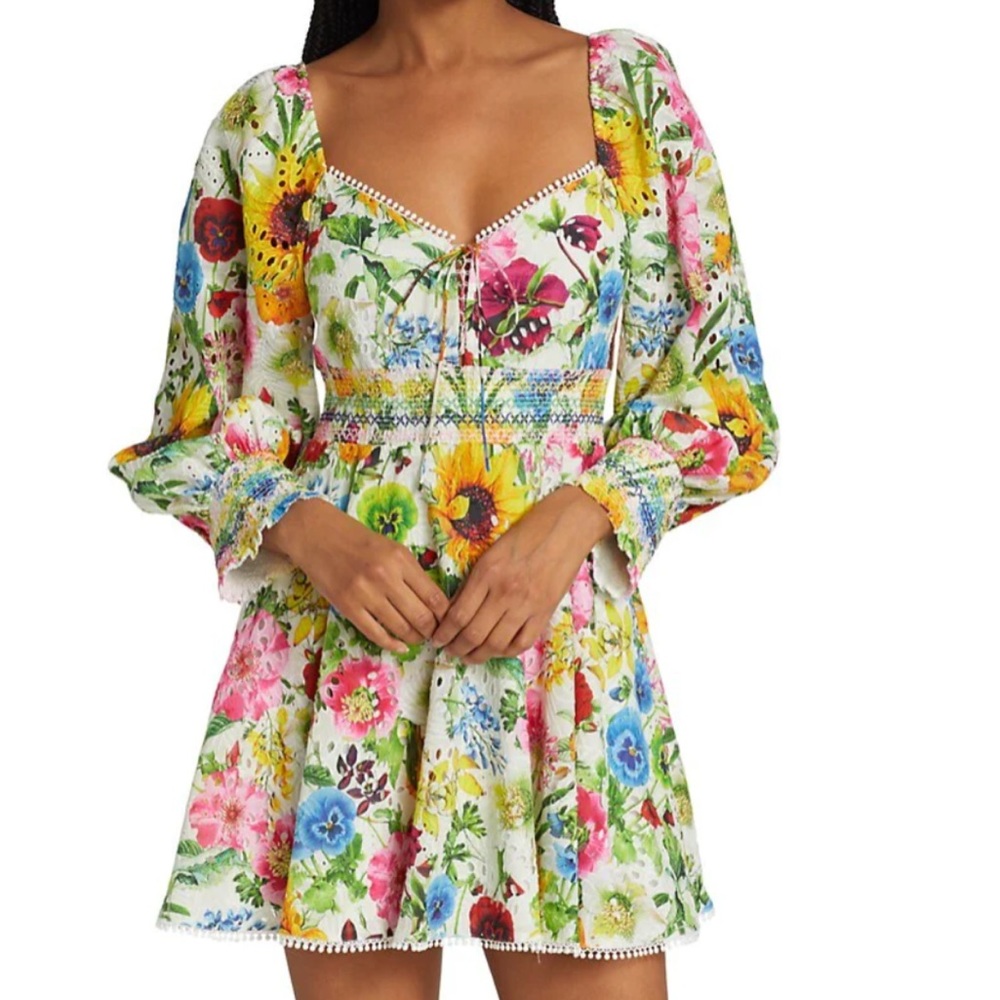 NWT!! Alice and Olivia Crawford Sweetheart Mini Floral Dress